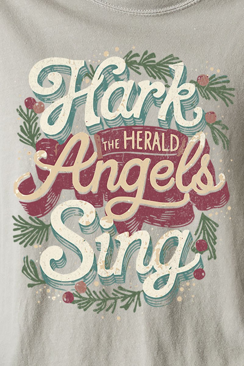 Hark The Herald Angels Sing Comfort Colors Adult Ring - Spun Cotton Tee - Wholesale Accessory Market