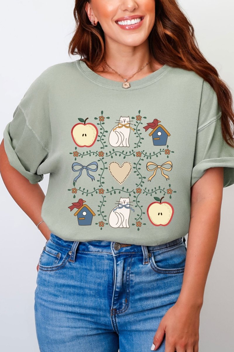 Heart & Home Quilt Comfort Colors Adult Ring - Spun Cotton Tee - Wholesale Accessory Market