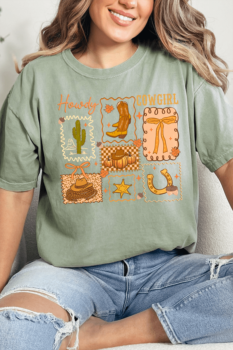Howdy Fall, Cowgirl Comfort Colors Adult Ring - Spun Cotton Tee - Wholesale Accessory Market