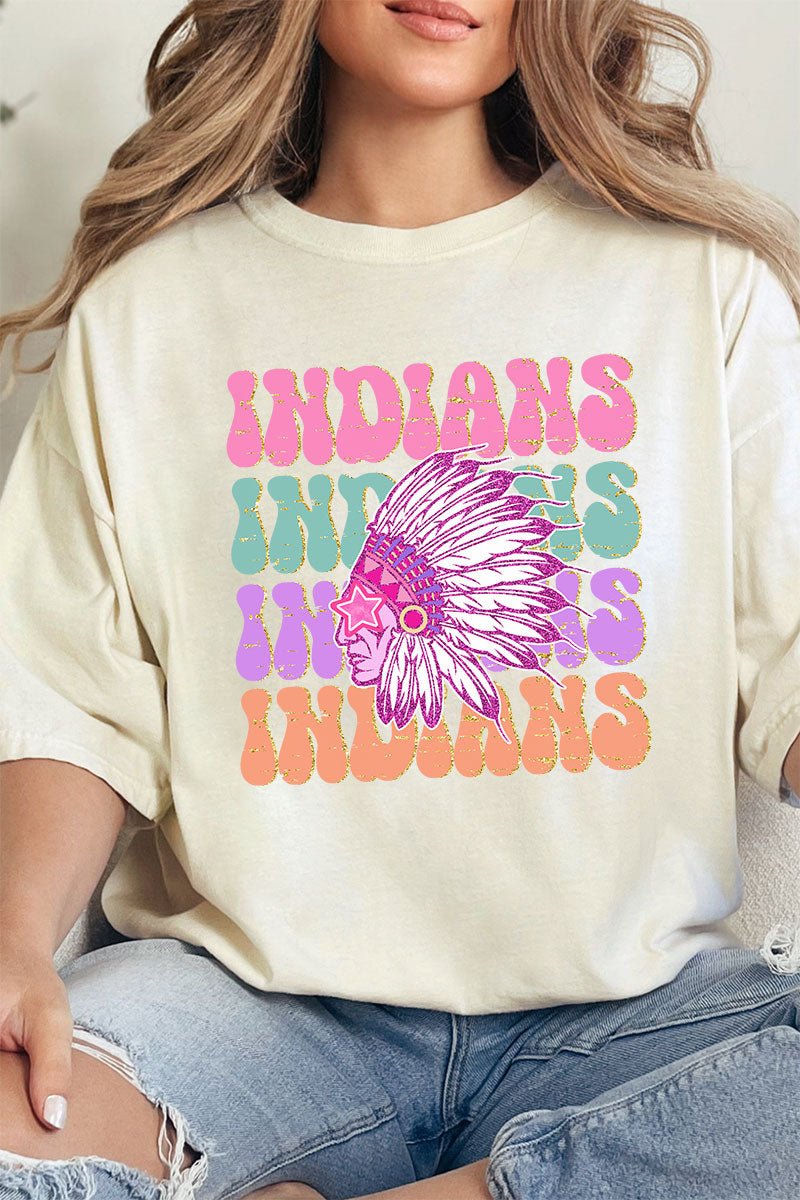 Indians Spirit Comfort Colors Adult Ring - Spun Cotton Tee - Wholesale Accessory Market