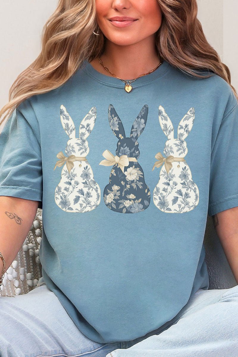 Indigo Bunny Trio Comfort Colors Adult Ring - Spun Cotton Tee - Wholesale Accessory Market