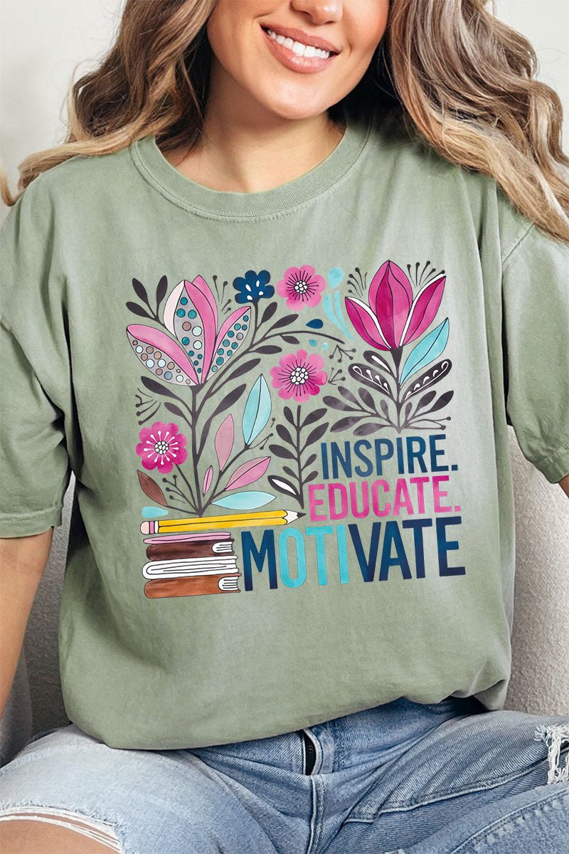 Inspire, Educate, Motivate Comfort Colors Adult Ring - Spun Cotton Tee - Wholesale Accessory Market
