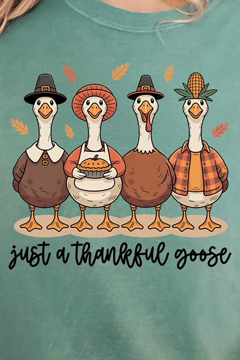 Just A Thankful Goose Comfort Colors Adult Ring - Spun Cotton Tee - Wholesale Accessory Market