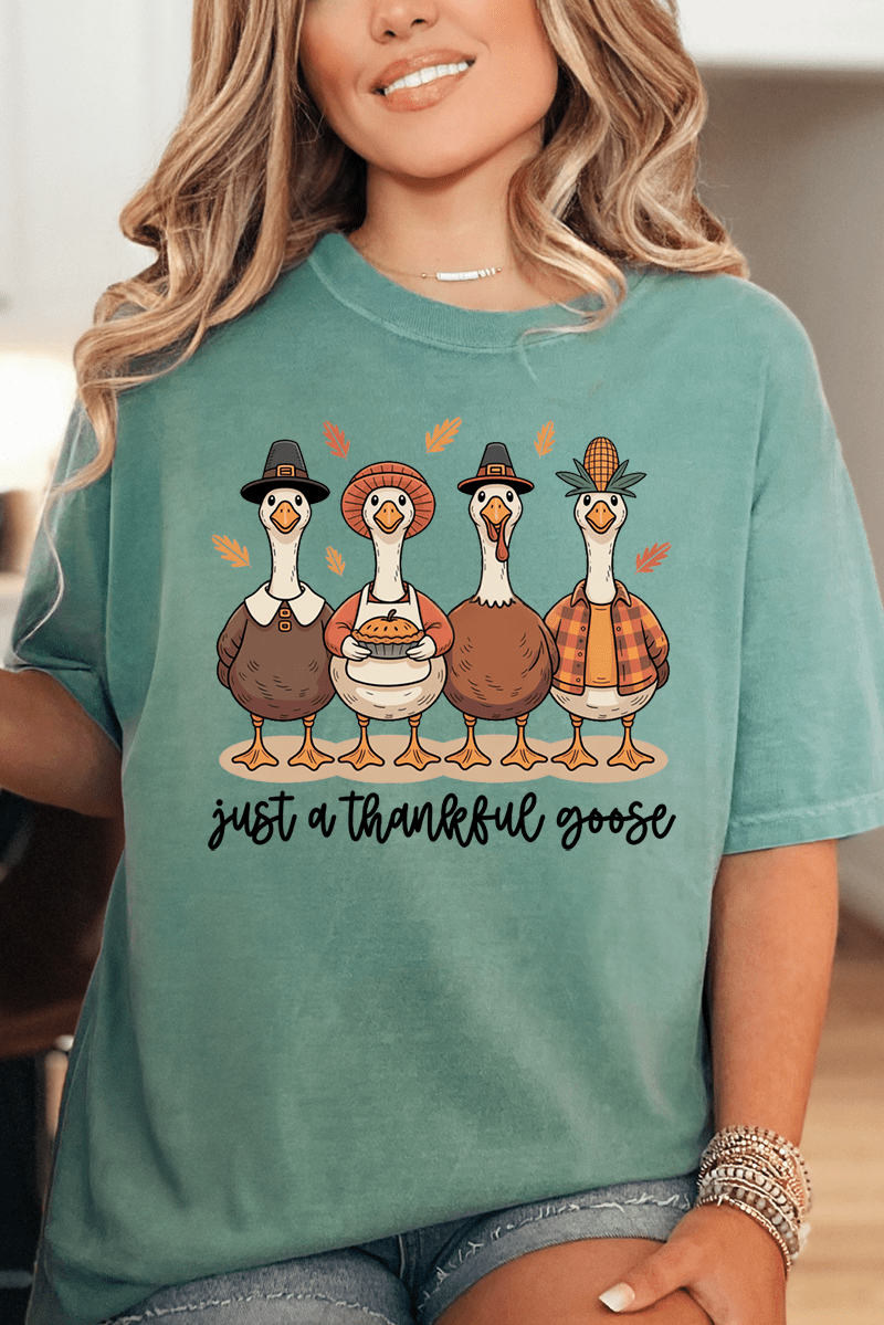Just A Thankful Goose Comfort Colors Adult Ring - Spun Cotton Tee - Wholesale Accessory Market