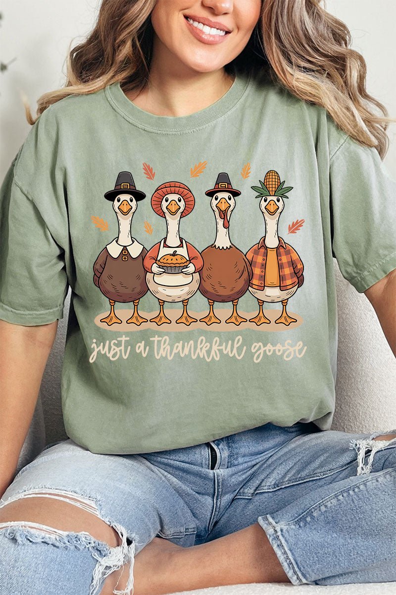 Just A Thankful Goose Comfort Colors Adult Ring - Spun Cotton Tee - Wholesale Accessory Market