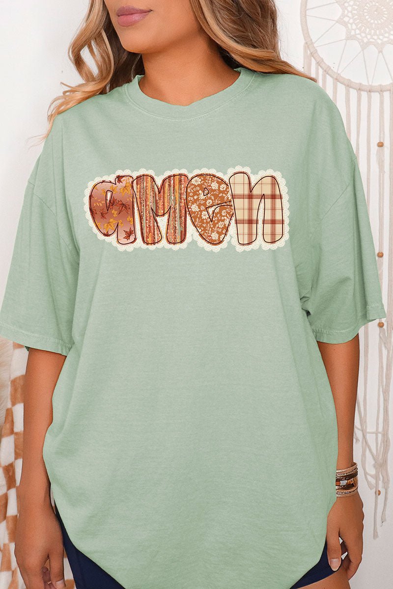 Lace Autumn Amen Comfort Colors Adult Ring - Spun Cotton Tee - Wholesale Accessory Market