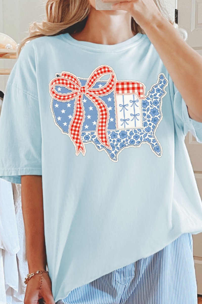 Lacy American Flag Comfort Colors Adult Ring - Spun Cotton Tee - Wholesale Accessory Market