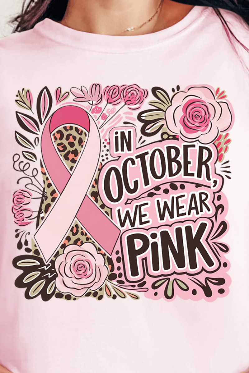 Leopard Doodle We Wear Pink Comfort Colors Adult Ring - Spun Cotton Tee - Wholesale Accessory Market