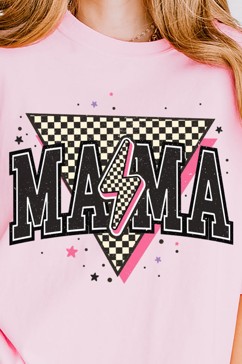 Mama Retro Lightning Bolt Comfort Colors Adult Ring - Spun Cotton Tee - Wholesale Accessory Market