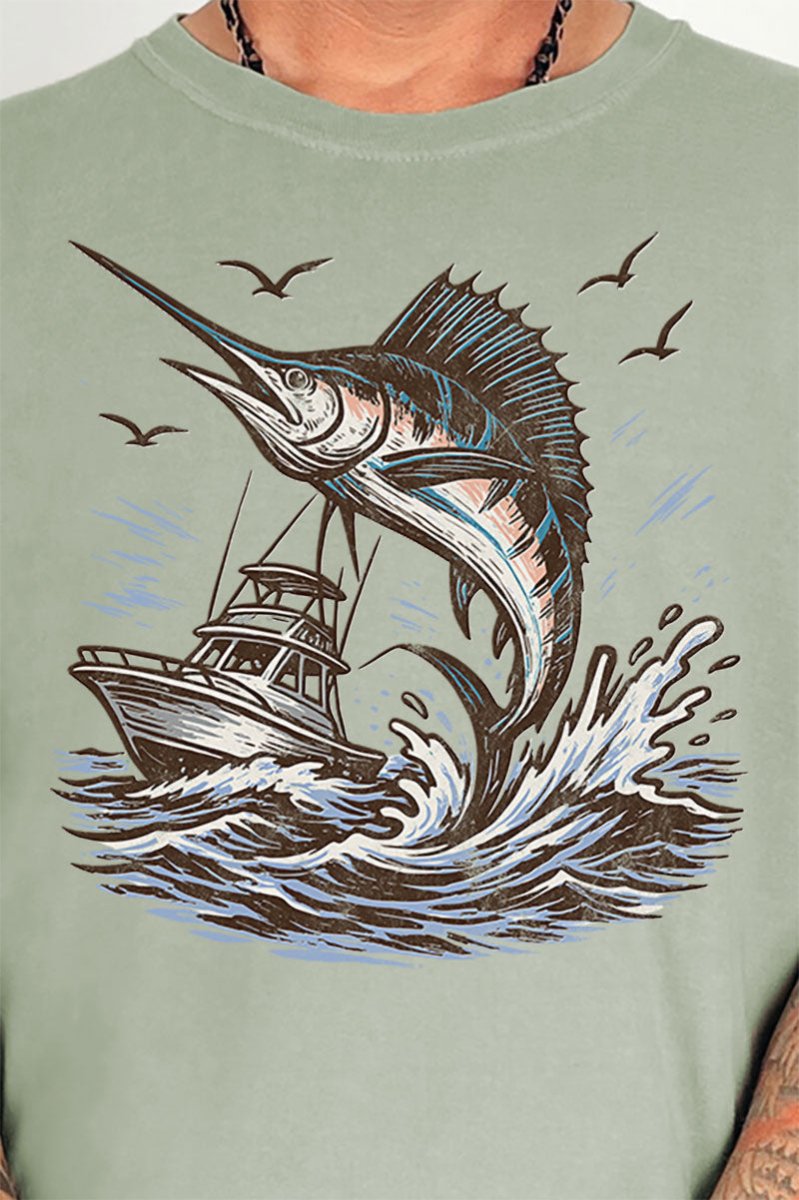 Marlin Waves Comfort Colors Adult Ring - Spun Cotton Tee - Wholesale Accessory Market