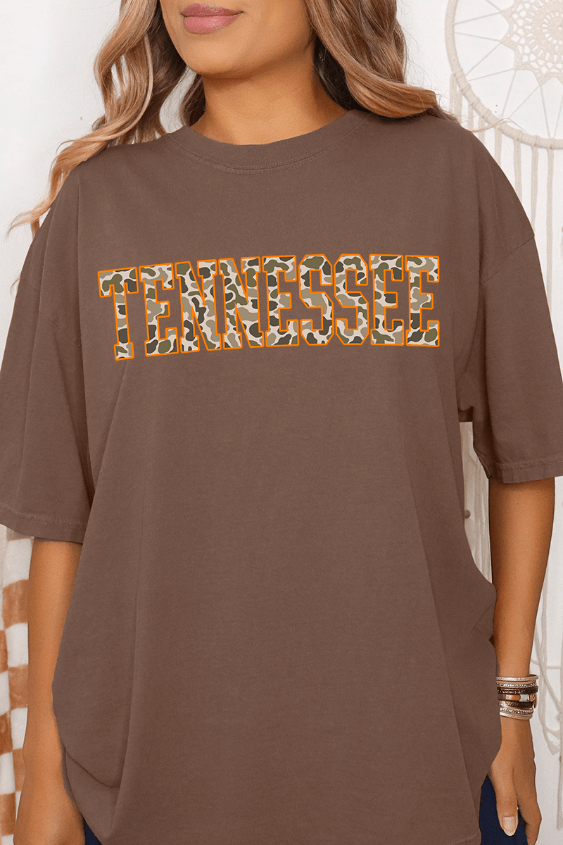 Orange Tennessee Camo Comfort Colors Adult Ring - Spun Cotton Tee - Wholesale Accessory Market