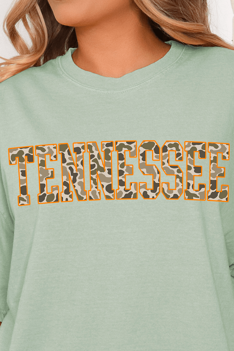 Orange Tennessee Camo Comfort Colors Adult Ring - Spun Cotton Tee - Wholesale Accessory Market