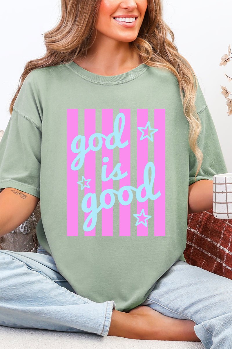 Pastel Pop God Is Good Comfort Colors Adult Ring-Spun Cotton Tee - Wholesale Accessory Market
