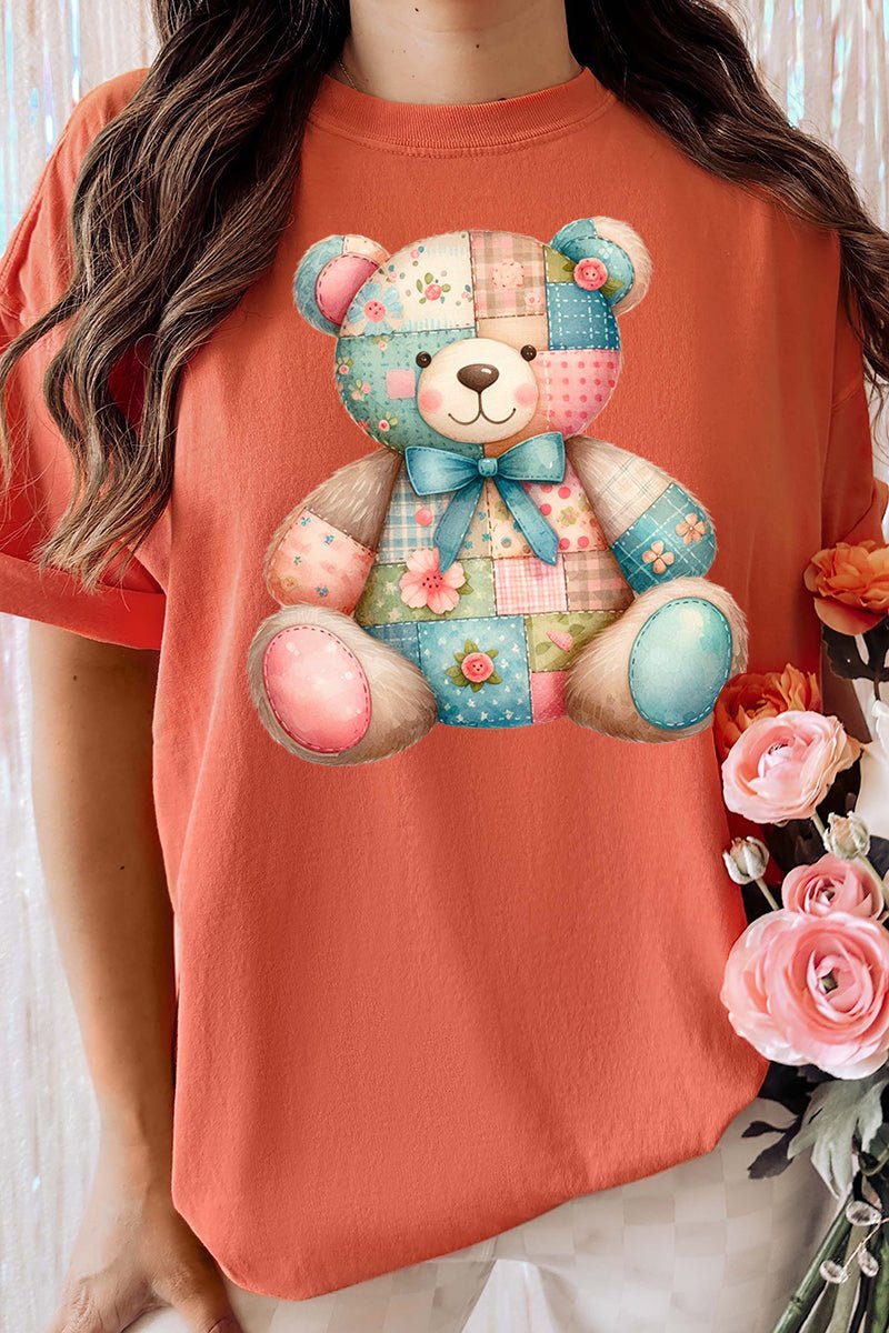 Patchwork Teddy Bear Comfort Colors Adult Ring - Spun Cotton Tee - Wholesale Accessory Market