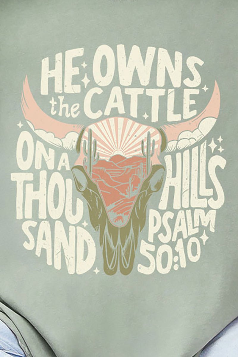 Peach He Owns The Cattle Comfort Colors Adult Ring - Spun Cotton Tee - Wholesale Accessory Market