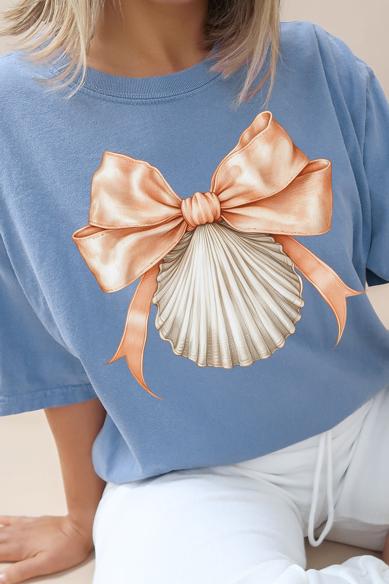 Peachy Seashell Comfort Colors Adult Ring - Spun Cotton Tee - Wholesale Accessory Market