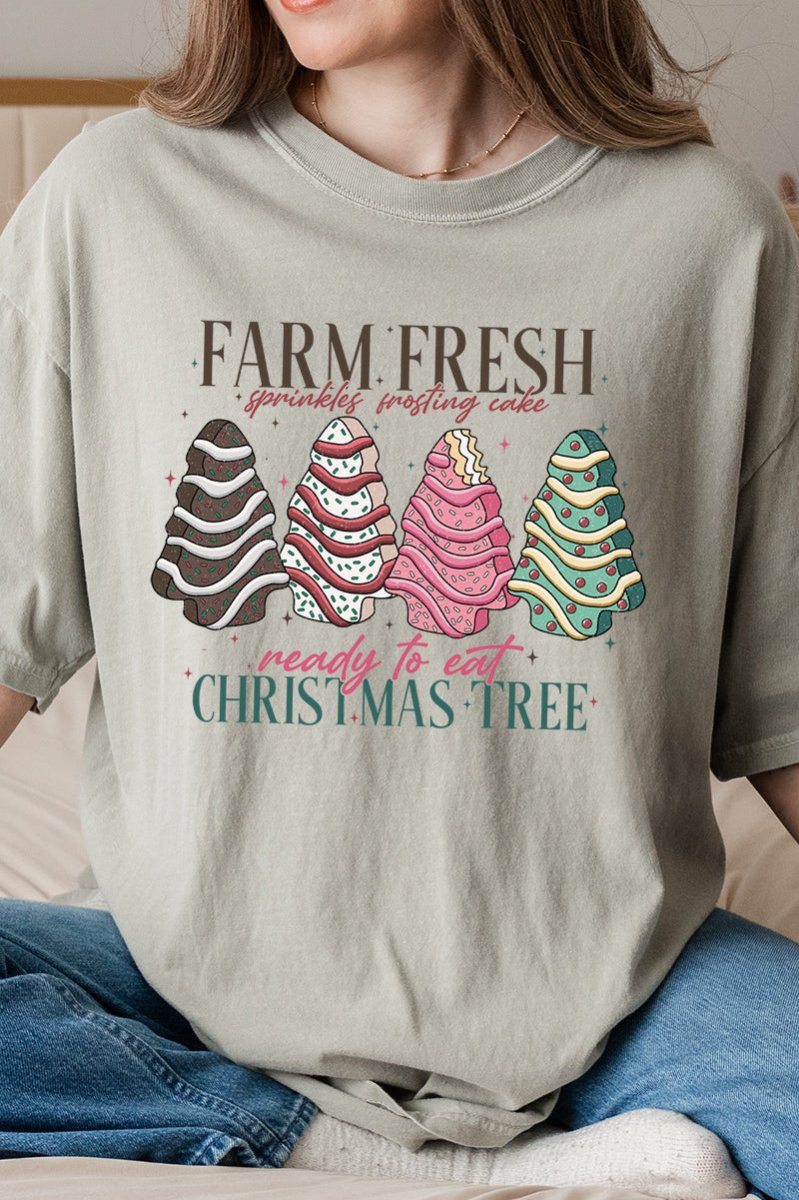 Ready To Eat Christmas Trees Comfort Colors Adult Ring - Spun Cotton Tee - Wholesale Accessory Market