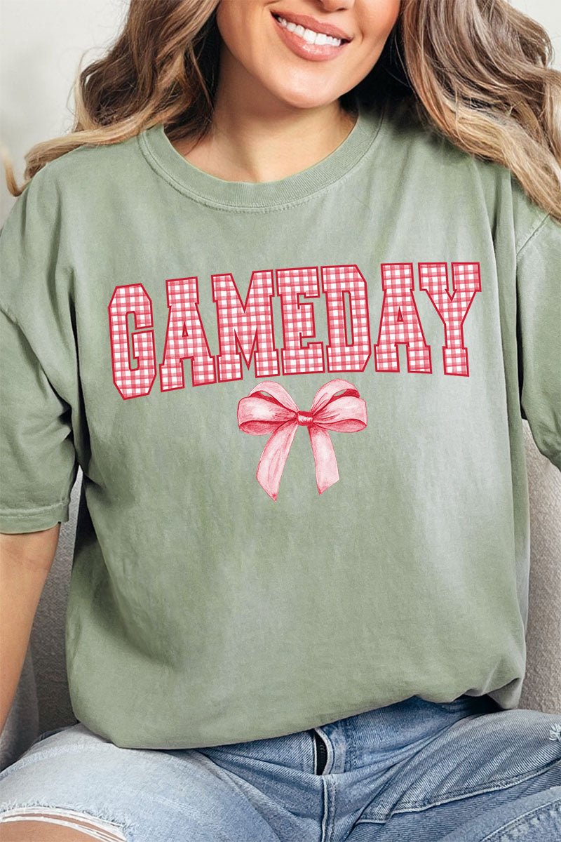 Red Gingham Gameday Comfort Colors Adult Ring - Spun Cotton Tee - Wholesale Accessory Market