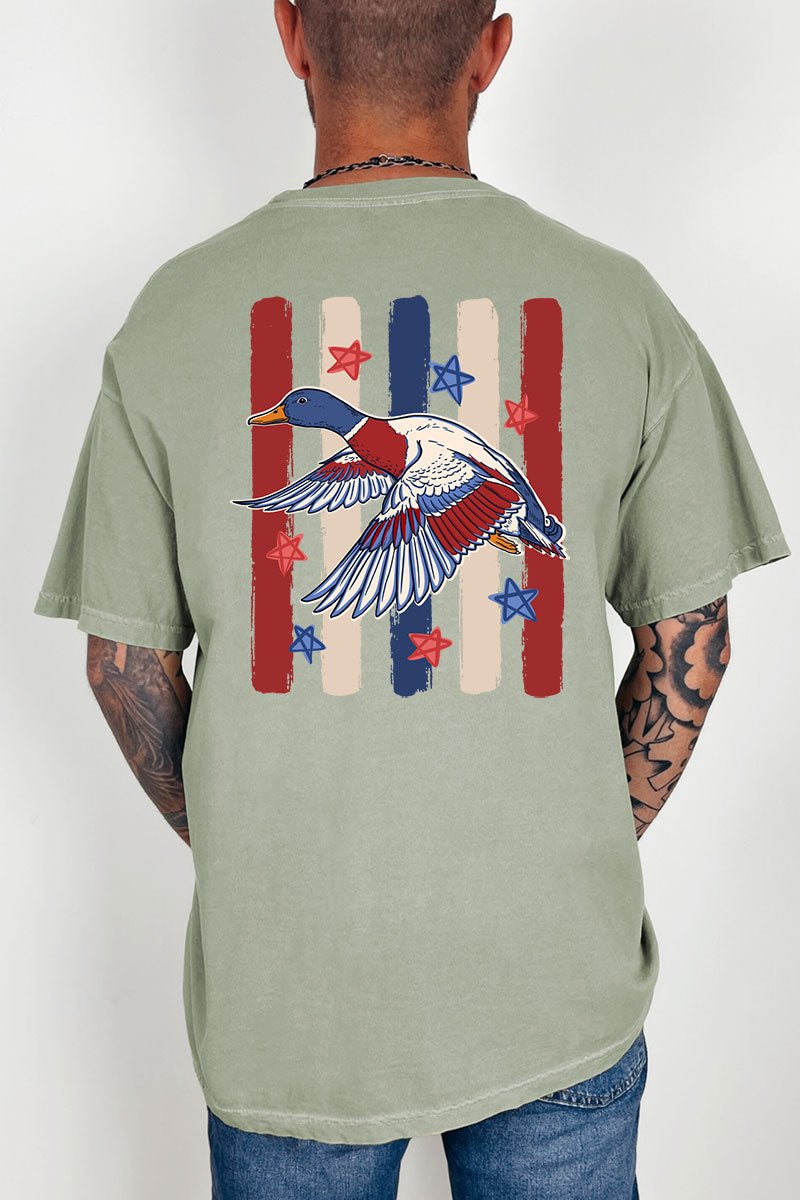 Red, White & Quack Front & Back Comfort Colors Adult Ring - Spun Cotton Tee - Wholesale Accessory Market