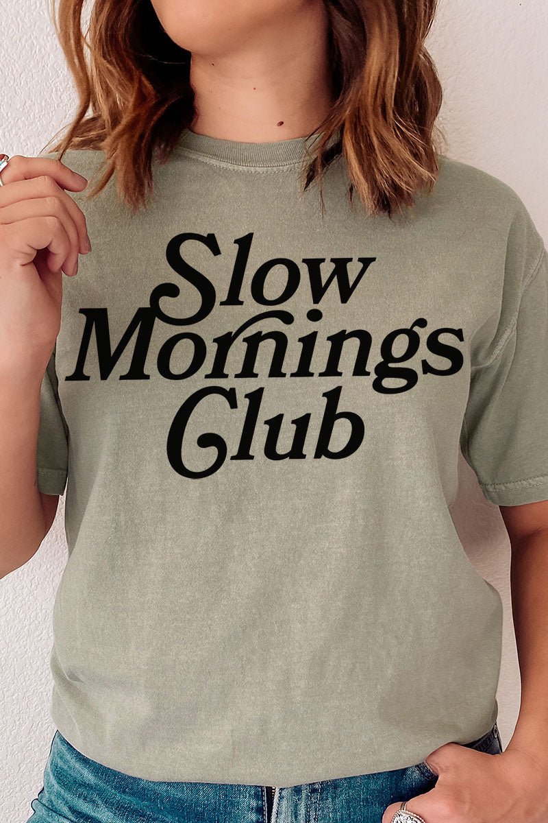 Slow Mornings Club Comfort Colors Adult Ring - Spun Cotton Tee - Wholesale Accessory Market