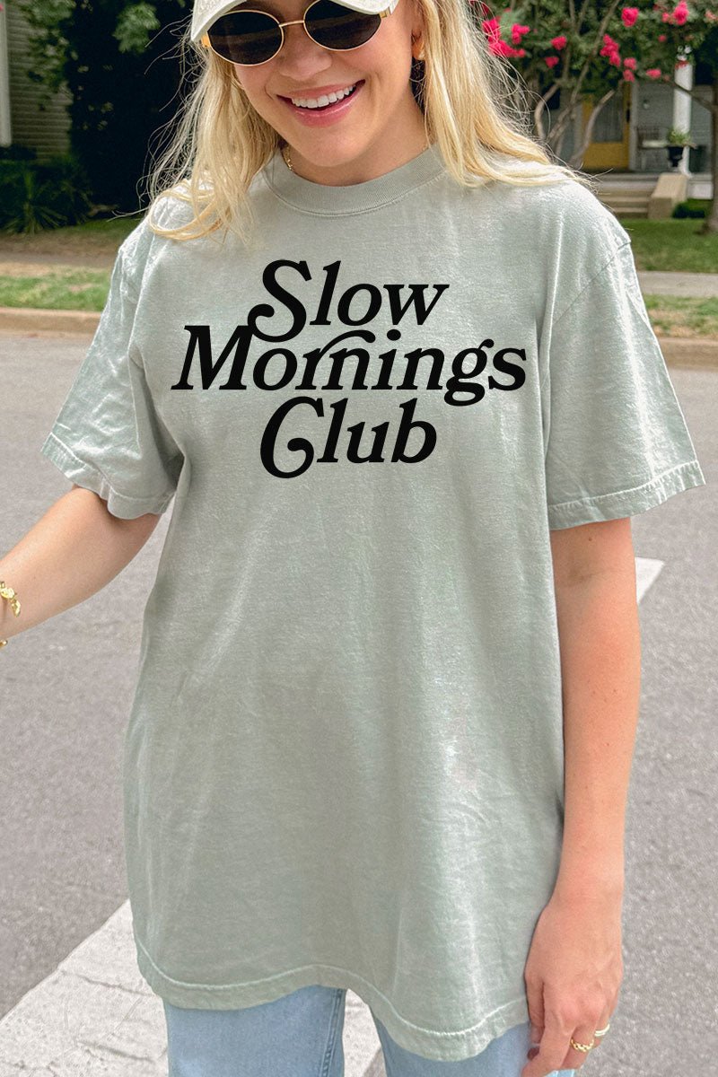 Slow Mornings Club Comfort Colors Adult Ring - Spun Cotton Tee - Wholesale Accessory Market