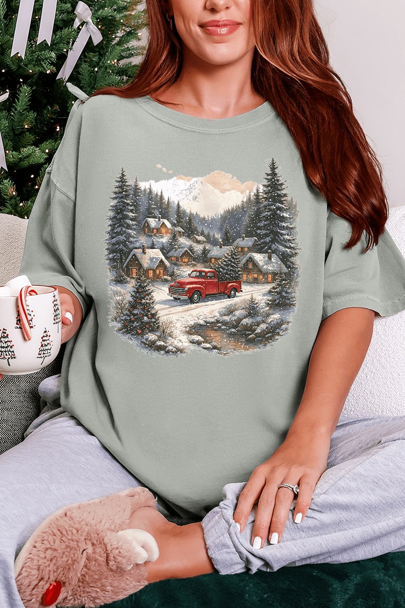 Snowfall On Main Street Comfort Colors Adult Ring - Spun Cotton Tee - Wholesale Accessory Market
