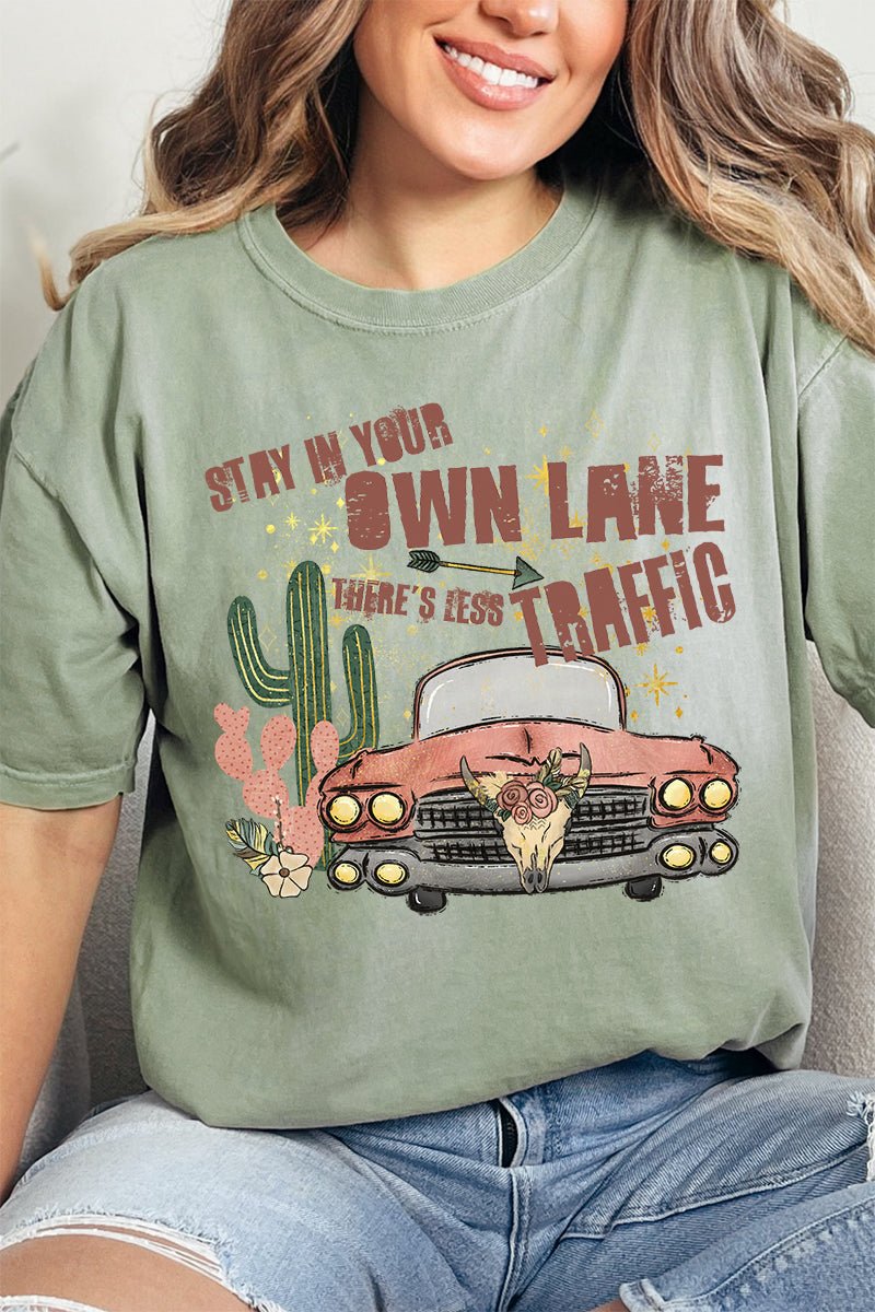 Stay In Your Own Lane Comfort Colors Adult Ring - Spun Cotton Tee - Wholesale Accessory Market