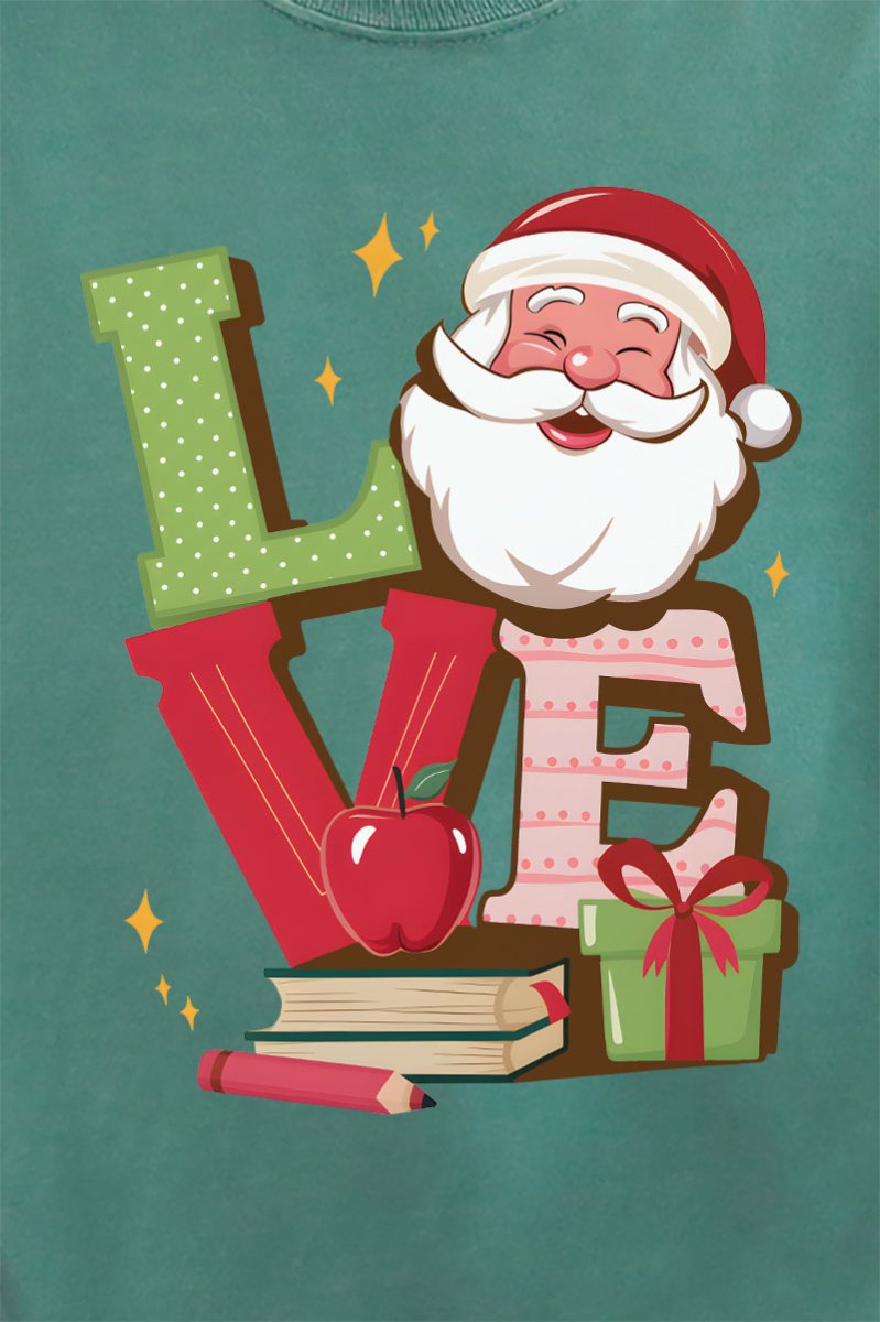 Teacher Love Christmas Comfort Colors Adult Ring - Spun Cotton Tee - Wholesale Accessory Market