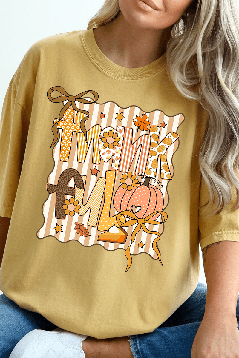 Thankful Doodle Coquette Comfort Colors Adult Ring - Spun Cotton Tee - Wholesale Accessory Market