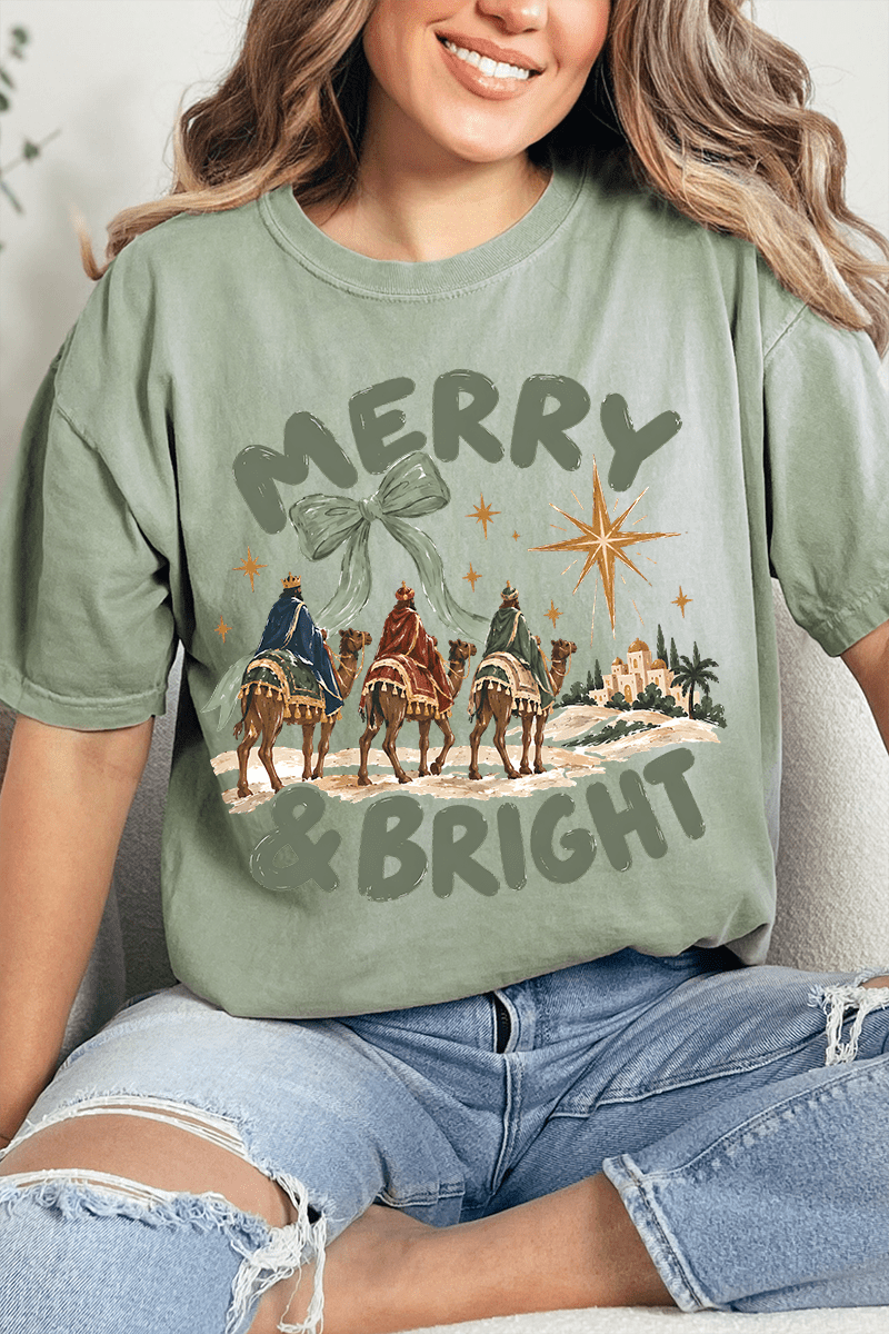 Three Kings Merry & Bright Comfort Colors Adult Ring-Spun Cotton Tee - Wholesale Accessory Market