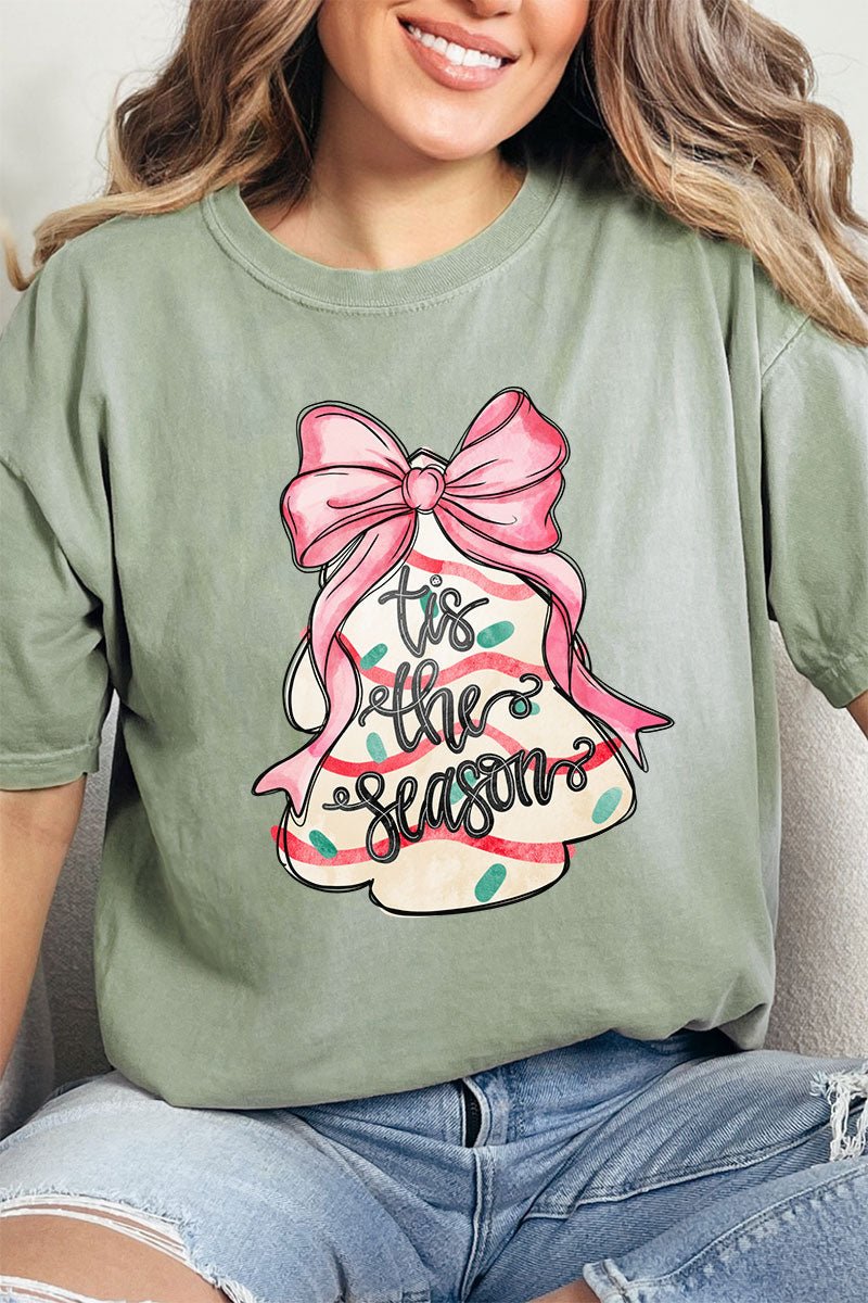 Tis The Season Christmas Cake Comfort Colors Adult Ring - Spun Cotton Tee - Wholesale Accessory Market