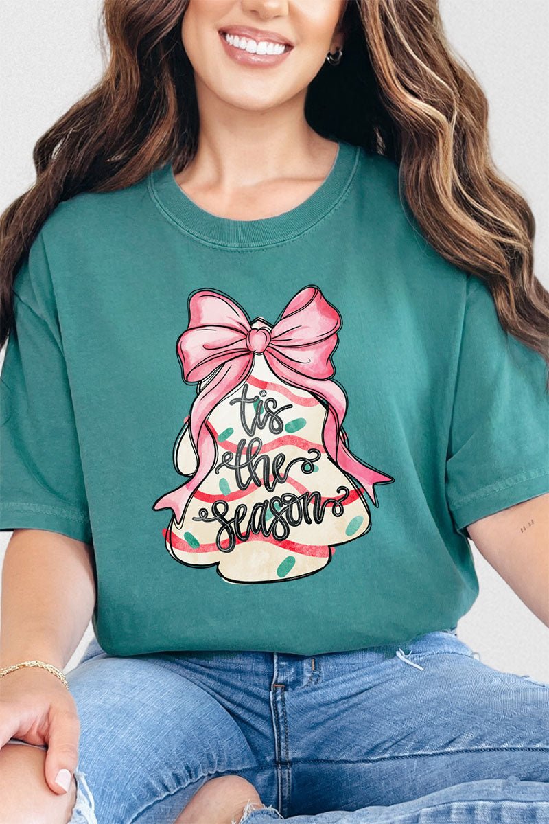Tis The Season Christmas Cake Comfort Colors Adult Ring - Spun Cotton Tee - Wholesale Accessory Market