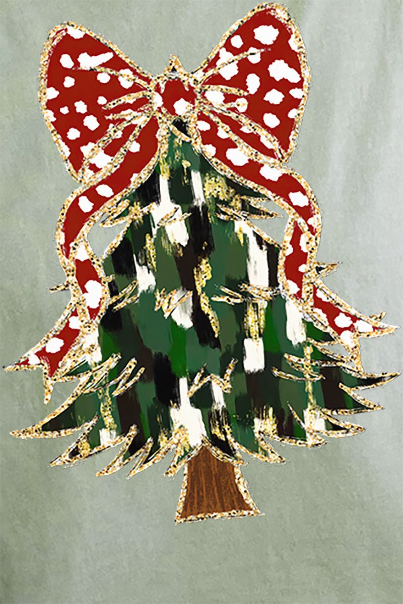 Traditional Glitzy Christmas Tree Comfort Colors Adult Ring - Spun Cotton Tee - Wholesale Accessory Market