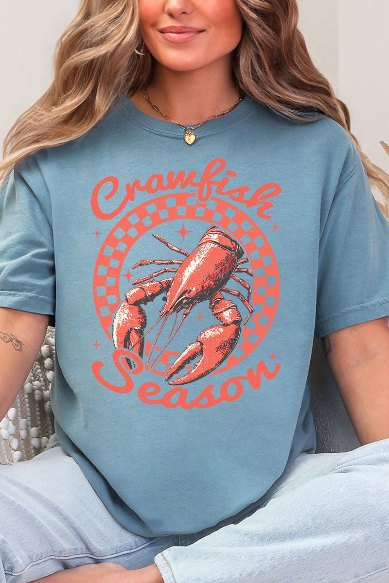 Vintage Crawfish Season Comfort Colors Adult Ring - Spun Cotton Tee - Wholesale Accessory Market