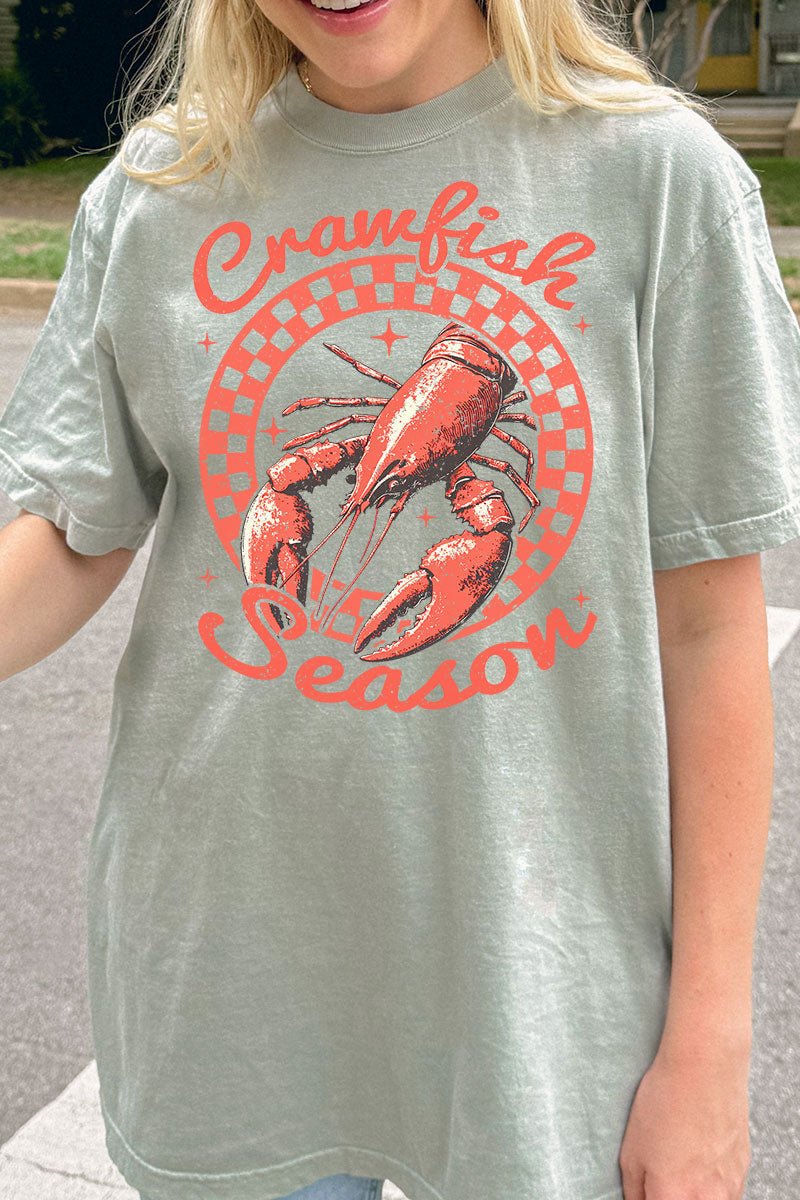 Vintage Crawfish Season Comfort Colors Adult Ring - Spun Cotton Tee - Wholesale Accessory Market