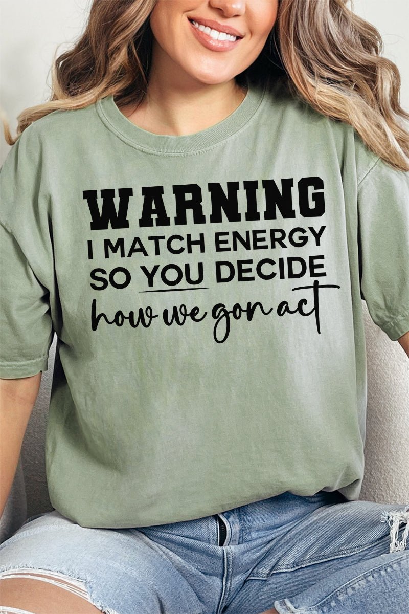 Warning I Match Energy Comfort Colors Adult Ring - Spun Cotton Tee - Wholesale Accessory Market