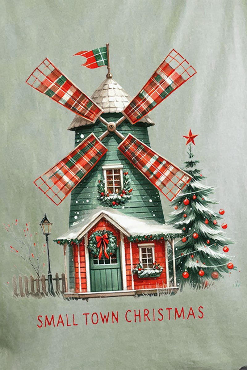 Windmill Small Town Christmas Comfort Colors Adult Ring - Spun Cotton Tee - Wholesale Accessory Market