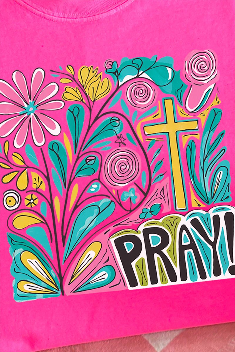 Boho Doodle Pray Comfort Colors Adult Ring - Spun Cotton Tee - Wholesale Accessory Market