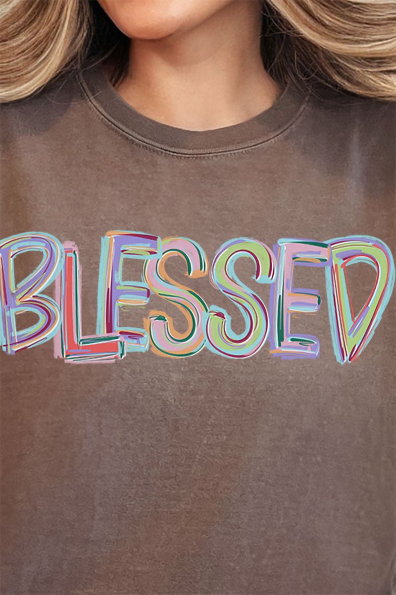 Brushstroke Blessed Comfort Colors Adult Ring - Spun Cotton Tee - Wholesale Accessory Market