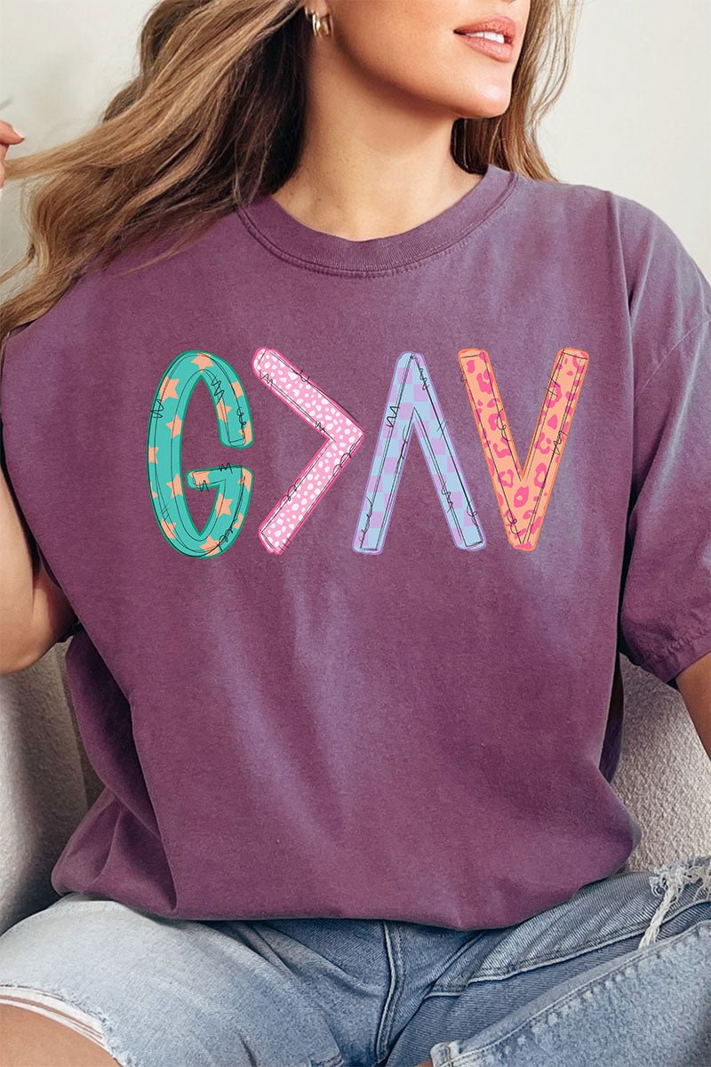 God Is Greater Comfort Colors Adult Ring - Spun Cotton Tee - Wholesale Accessory Market