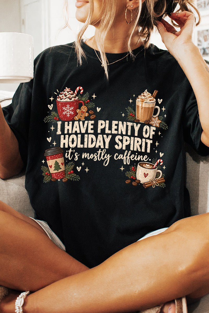 Caffeinated Holiday Spirit Comfort Colors Adult Ring-Spun Cotton Tee - Wholesale Accessory Market