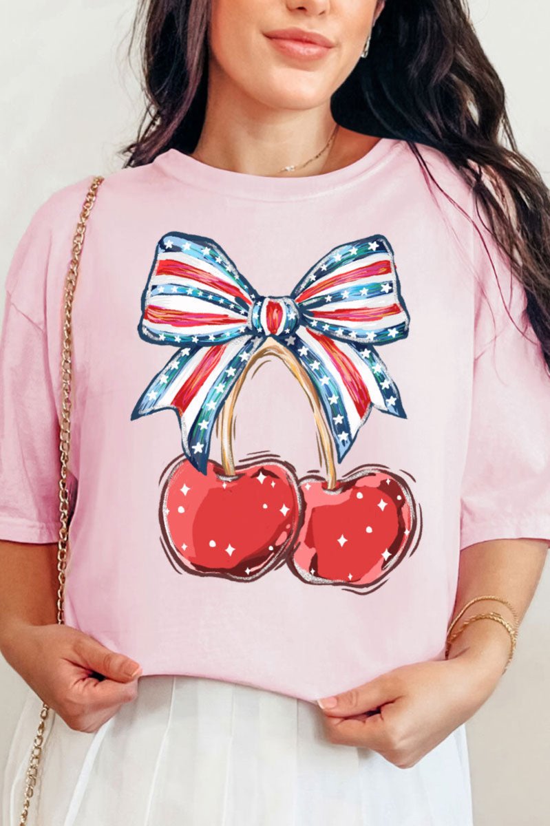 America Cherries Comfort Colors Adult Ring - Spun Cotton Tee - Wholesale Accessory Market