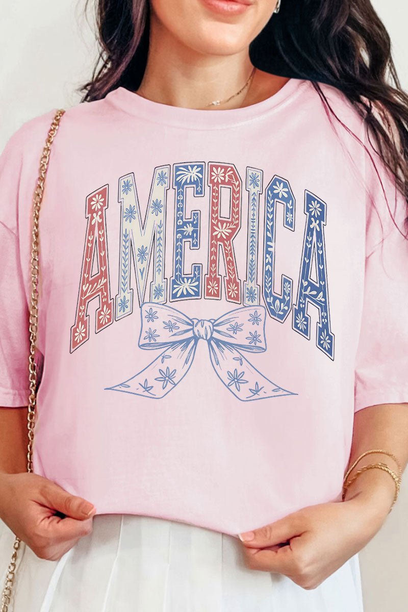 Arched America Floral Comfort Colors Adult Ring - Spun Cotton Tee - Wholesale Accessory Market