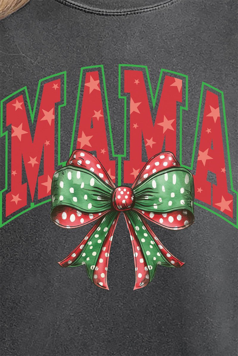 Arched Red And Green Mama Comfort Colors Adult Ring - Spun Cotton Tee - Wholesale Accessory Market
