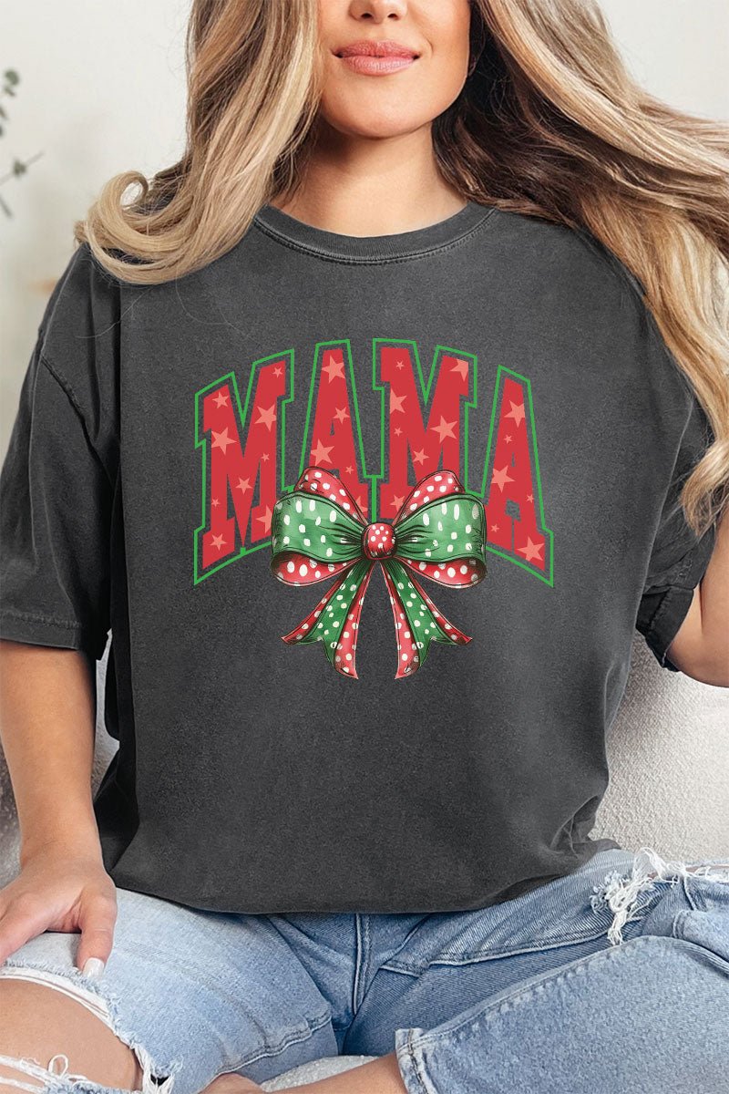 Arched Red And Green Mama Comfort Colors Adult Ring - Spun Cotton Tee - Wholesale Accessory Market