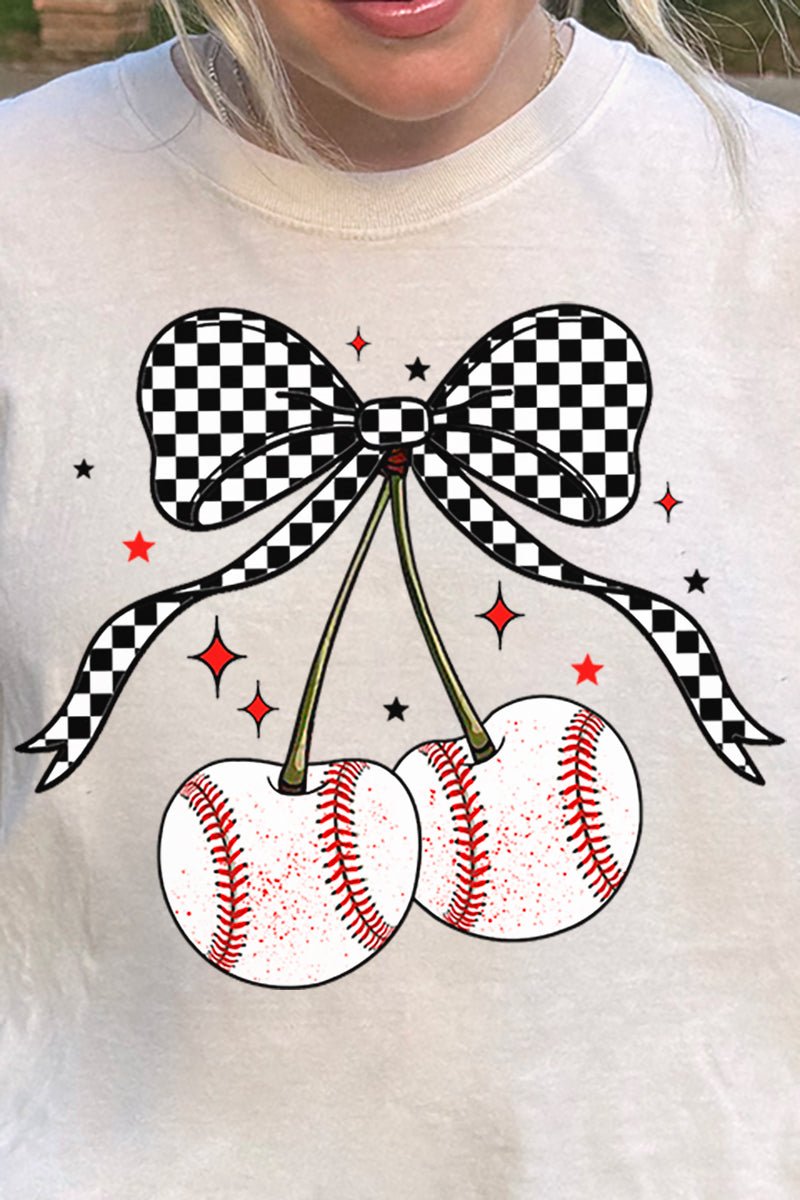 Baseball Cherries Comfort Colors Adult Ring - Spun Cotton Tee - Wholesale Accessory Market