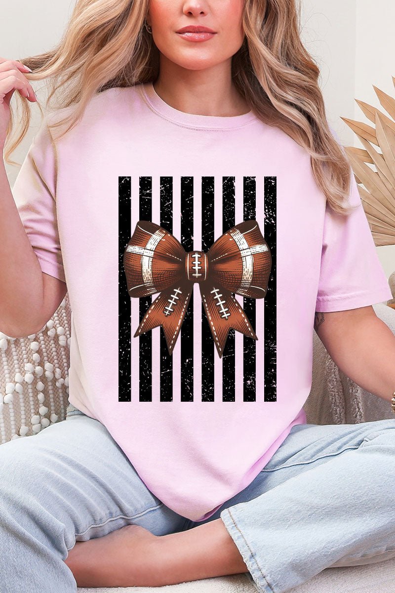 Black Varsity Bow Comfort Colors Adult Ring-Spun Cotton Tee - Wholesale Accessory Market