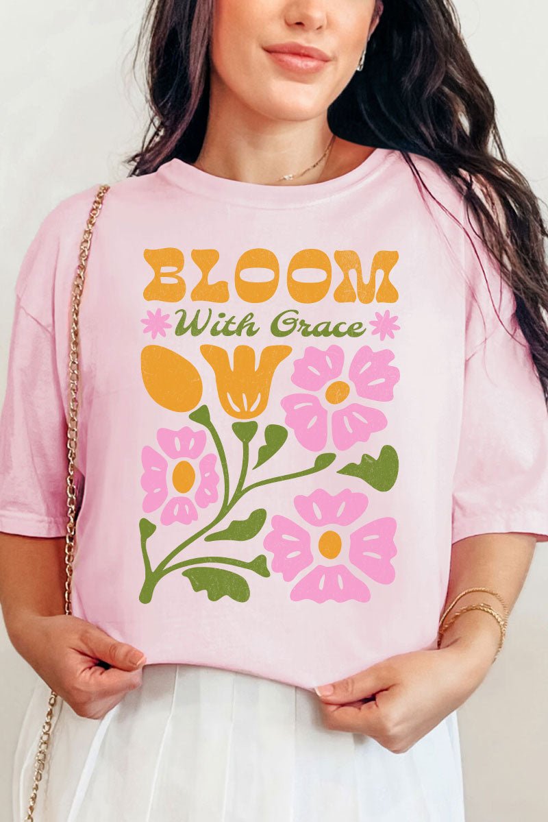 Bloom With Grace Comfort Colors Adult Ring - Spun Cotton Tee - Wholesale Accessory Market