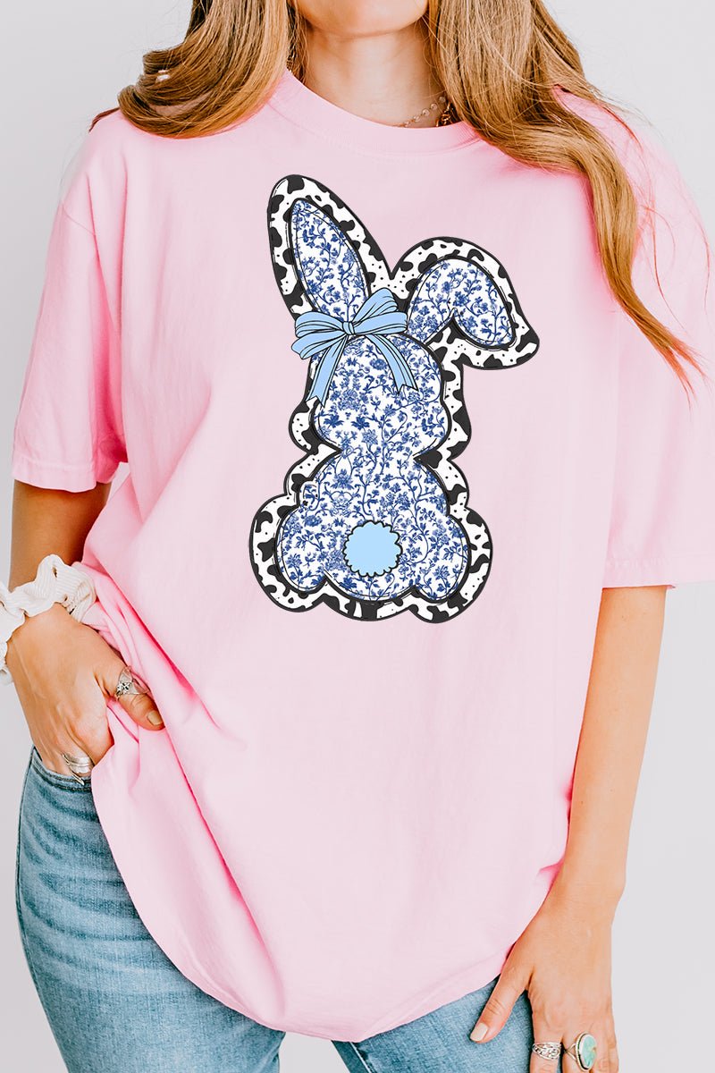 Blue Bunny Chinoiserie Comfort Colors Adult Ring - Spun Cotton Tee - Wholesale Accessory Market