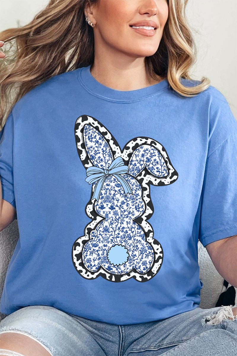 Blue Bunny Chinoiserie Comfort Colors Adult Ring - Spun Cotton Tee - Wholesale Accessory Market